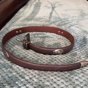 Ole Miss Brown Leather Belt
